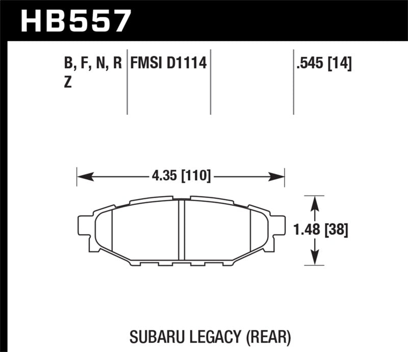 Hawk Rear HP+ Street Brake Pads